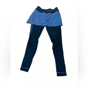 Athleta suit up placid 2 in 1 skirted leggings skort herringbone fleece size XS